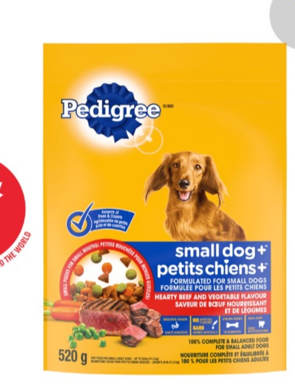 NWT Small Dog Hearty Beef & Vegetable Dog Food - Yellow